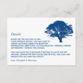 Blauer Eichenbaum, rustikale/minimalistische Hochz Begleitkarte (Vorderseite)