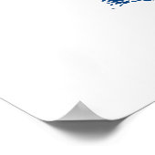 Blauer Eichenbaum, rustikaler und minimalistischer Poster (Ecke)