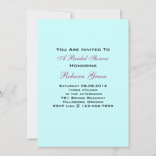 Blauer Eiffelturm Paris Bridal Tee Party Einladung (Rückseite)