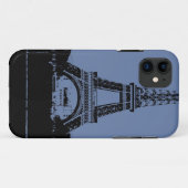 Blauer Eiffelturm-Telefon-Kasten Case-Mate iPhone Hülle (Rückseite (Horizontal))