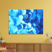 Blauer Eindruck - Hydrangea-Blume im Sommer Leinwanddruck (Insitu (Wohnzimmer))