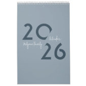 Blauer einfacher eleganter Kalender 2026 (Titelbild)