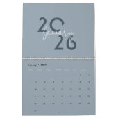 Blauer einfacher eleganter Kalender 2026 (Jan 2027)