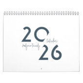 Blauer einfacher eleganter Kalender 2026 (Titelbild)