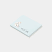 Blauer Einhorn auf Wolke Post-it Klebezettel (angewinkelt)