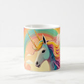 Blauer Einhorn-Becher | Farbige Fantasy-Berglandsc Kaffeetasse (Mittel)