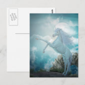 Blauer Einhorn Postkarte (Vorne/Hinten)