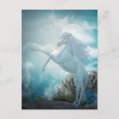 Blauer Einhorn Postkarte (Vorderseite)