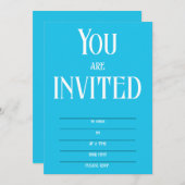 Blauer Einladung für Veranstaltungen (Vorne/Hinten)