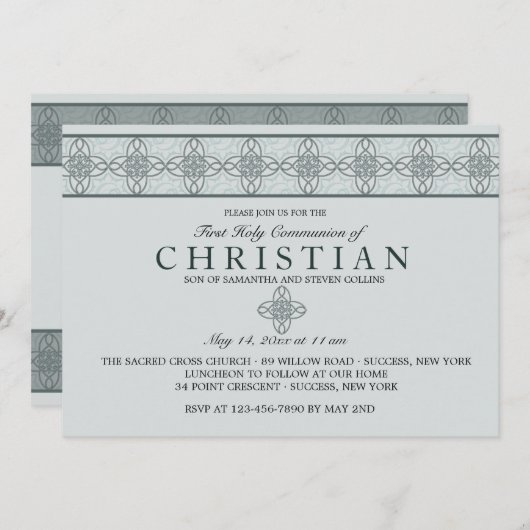 Blauer Einladung zum Kommunitätstag (Vorne/Hinten)