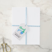 Blauer Eis-am-Stiel-Junge 1. Geburtstag Geschenkanhänger (Mit Garn)