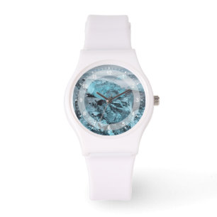 Blauer Eis auf Strand Landschaft, Island Armbanduhr