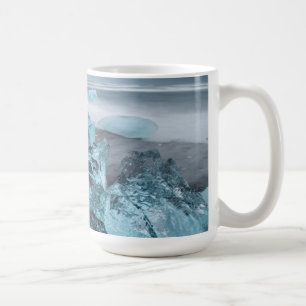 Blauer Eis auf Strand Landschaft, Island Kaffeetasse