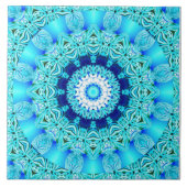 Blauer Eis-Engels-Ring, abstrakter Mandala Fliese (Vorderseite)
