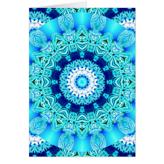 Blauer Eis-SpitzeDoily, abstraktes Aqua (Vorne)