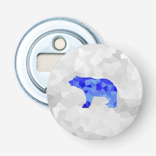 Blauer Eisbär-geometrischer Wintersnowy-Blizzard Flaschenöffner