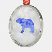 Blauer Eisbär-geometrischer Wintersnowy-Blizzard Ornament Aus Metall (Links)