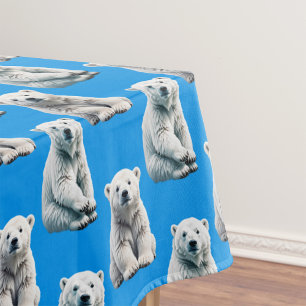 Blauer Eisbär-Musterentwurf Tischdecke