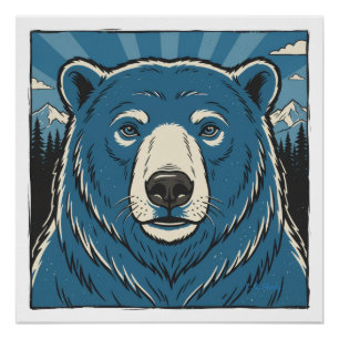 Blauer Eisbär Poster