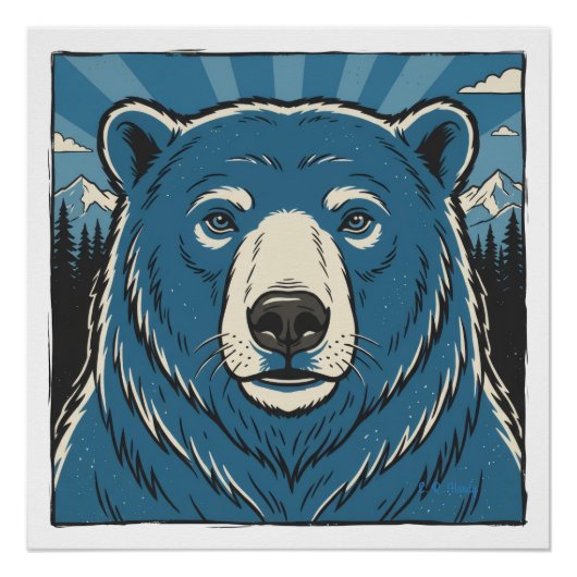 Blauer Eisbär  Poster (Vorderseite)