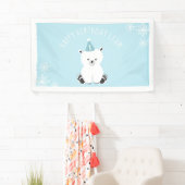 Blauer Eisbär-Winter Onederland 1. Geburtstag Banner (Insitu)