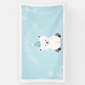 Blauer Eisbär-Winter Onederland 1. Geburtstag Banner (Vertikal)