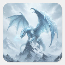 Blauer Eisdrache auf einem Berggipfel