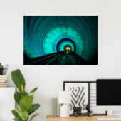 Blauer Eisenbahntunnel, Singapur Poster (Heimbüro)