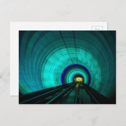 Blauer Eisenbahntunnel, Singapur Postkarte (Vorne/Hinten)