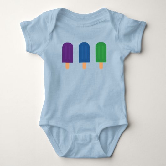 Blauer Eisstiel Baby Strampler (Vorderseite)