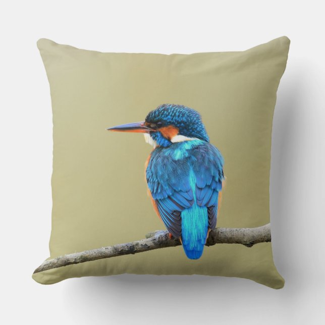 Blauer Eisvogel-Vogel Kissen (Vorderseite)