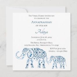 Blauer Elefant Annaprashan| Erster Reis Einladung