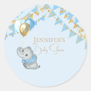 Blauer Elefant Aufkleber Baby Shower Geschenke