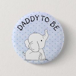 Blauer Elefant-Baby-Duschen-Button-Vater zum zu Button