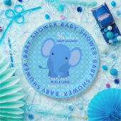 Blauer Elefant-Babyparty-Pappteller Pappteller (Party)