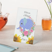 Blauer Elefant Bläserblütenzeichen Pedestal Rose Sockelschild (In SItu)