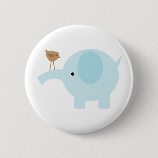 Blauer Elefant Button (Vorderseite)