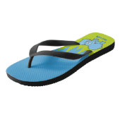 Blauer Elefant Cartoon Flip Flops Badesandalen (Schrägansicht)