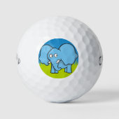 Blauer Elefant Cartoon Golfball (Vorderseite)