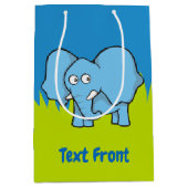 Blauer Elefant Cartoon Mittlere Geschenktüte (Vorderseite)