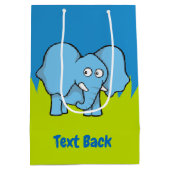Blauer Elefant Cartoon Mittlere Geschenktüte (Rückseite)