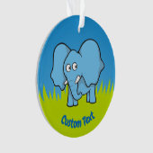 Blauer Elefant Cartoon Ornament (Vorderseite)