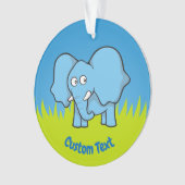 Blauer Elefant Cartoon Ornament (Vorderseite)