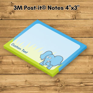 Blauer Elefant Cartoon Post-it Klebezettel