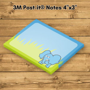 Blauer Elefant Cartoon Post-it Klebezettel