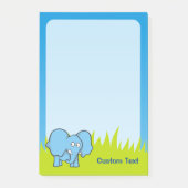 Blauer Elefant Cartoon Post-it Klebezettel (Vorderseite)