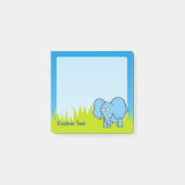 Blauer Elefant Cartoon Post-it Klebezettel (Vorderseite)