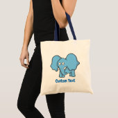 Blauer Elefant Cartoon Totbeutel Tragetasche (Vorderseite (Produkt))