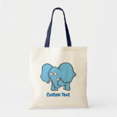 Blauer Elefant Cartoon Totbeutel Tragetasche (Vorne)