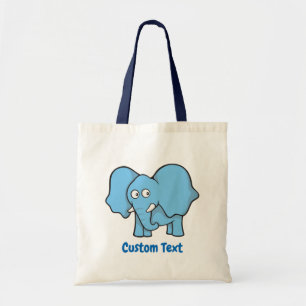 Blauer Elefant Cartoon Totbeutel Tragetasche